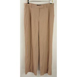 New SEVENTY Womens EU 48 US 32 Mauve Acetate Viscose Chiffon Pleat Wide Leg Pant